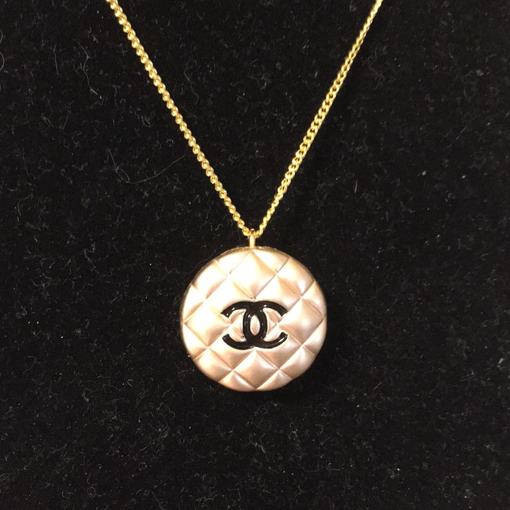 Upcycled Chanel button necklace